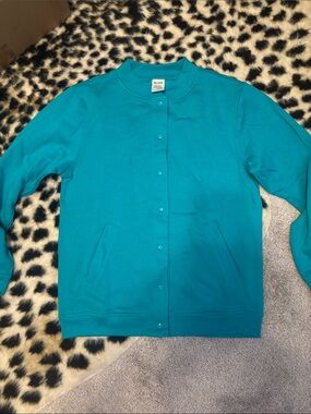 BLAIR Teal Snap-Front Varsity Jacket